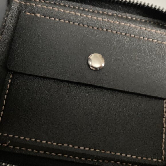 men's horizontal wallet zippered black pu leather new - Picture 6 of 7